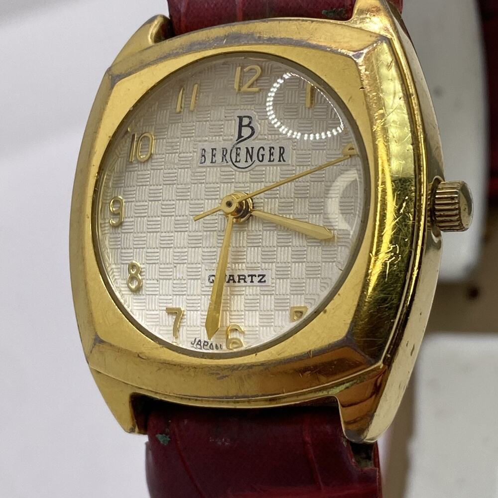 Berenger Womens Vintage Worn Red Band Watch Worn New Battery